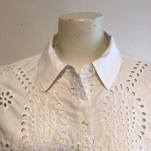 Ophelia Roe White Eyelet Women's Top